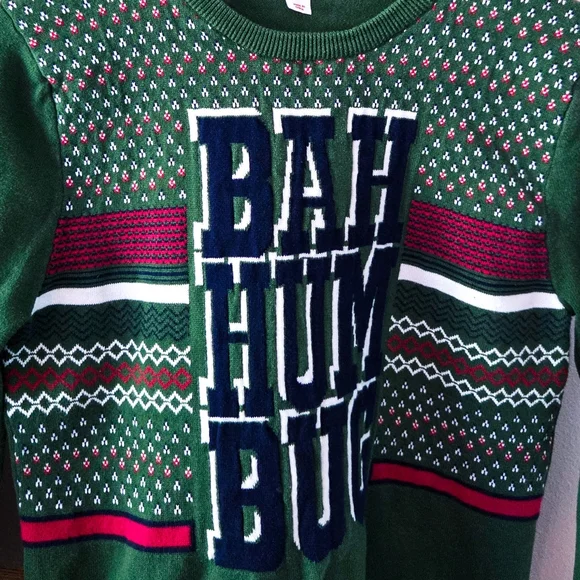 Cat & Jack "Bah Humbug" Ugly Christmas Sweater (Size L) - Picture 5 of 6